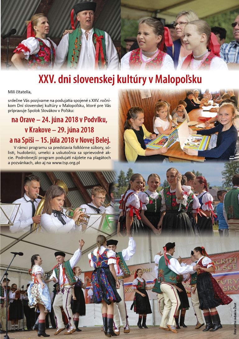 25. dni slovenskej kultúry v Malopoľsku 2018