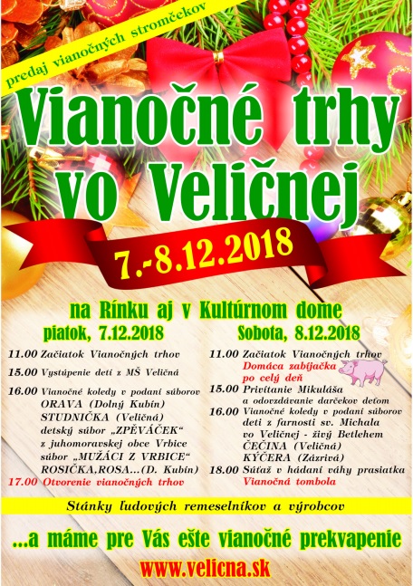Veliianske vianon trhy 2018 Velin - IV. ronk