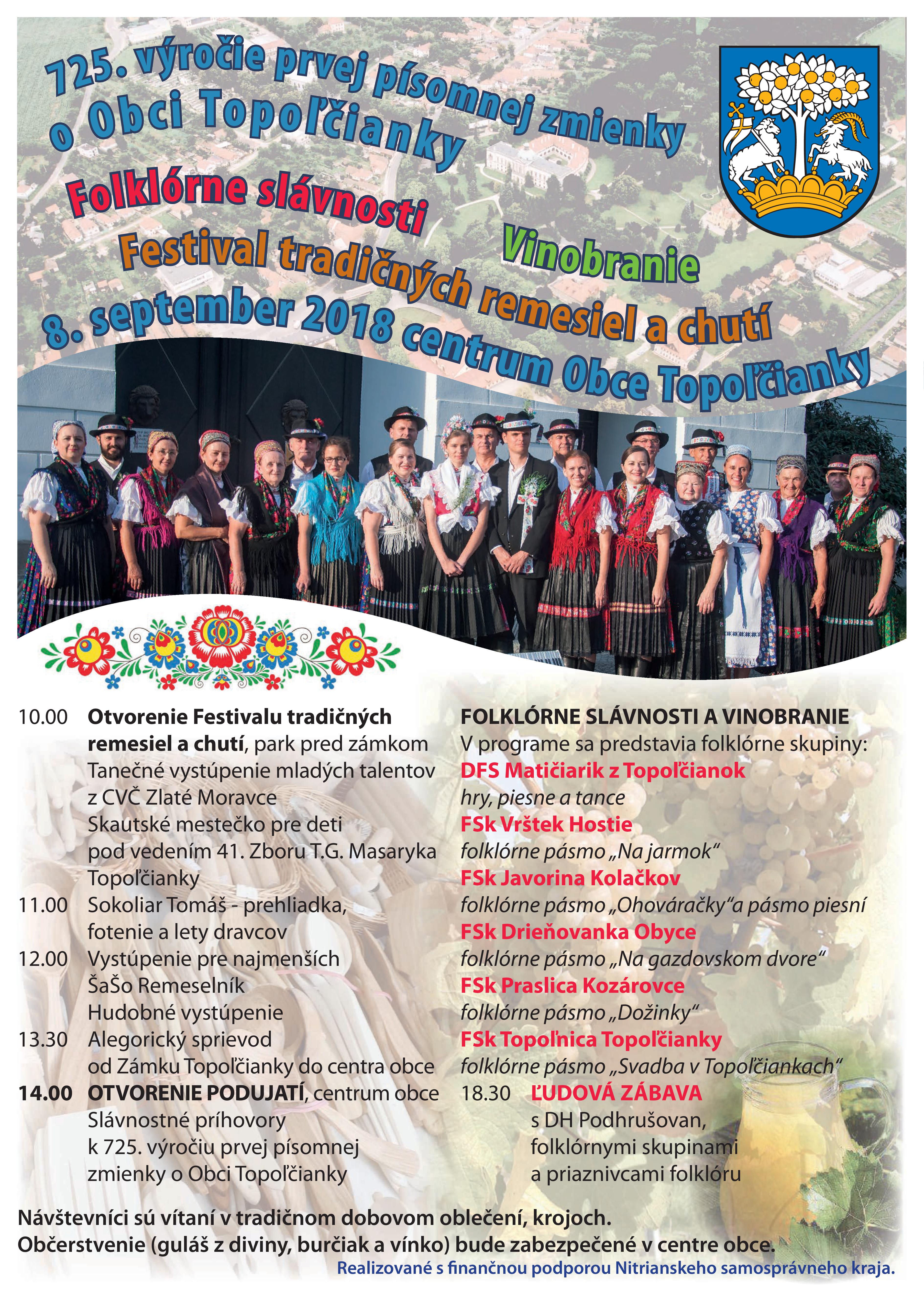 Folklórne slávnosti, Vinobranie,  Festival tradičných remesiel a chutí