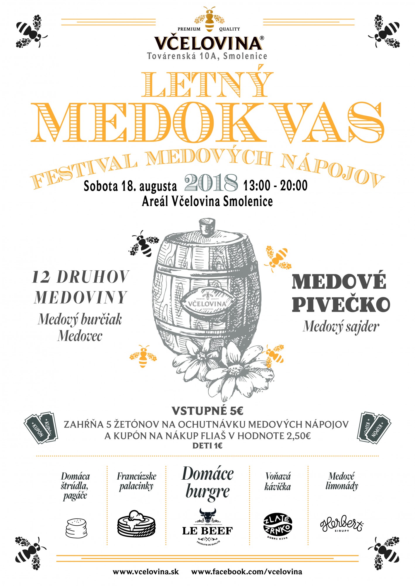 Letný MEDOKVAS 2018 Smolenice - smolenický festival medových nápojov