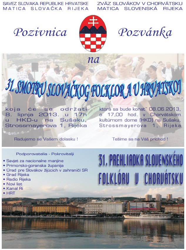 31. Prehliadka slovenského folklóru v Chorvátsku