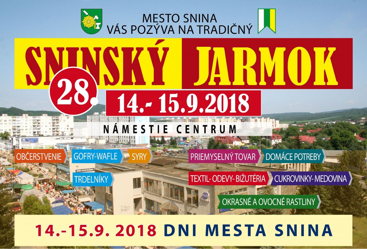 28. Sninsk jarmok a Dni mesta Snina 2018