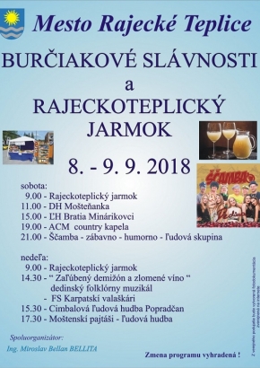 Buriakov slvnosti a Rajeckoteplick jarmok 2018 Rajeck Teplice