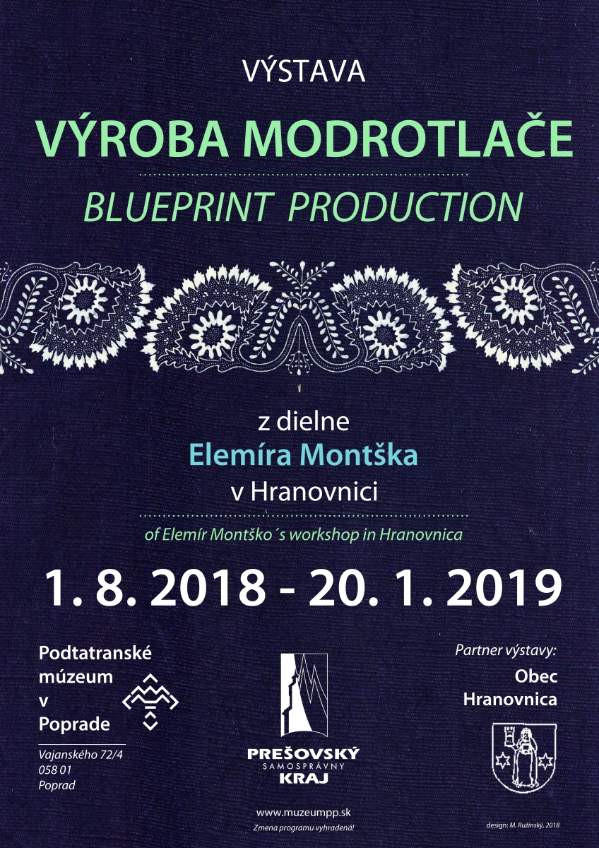 Vroba modrotlae z dielne Elemra Montka v Hranovnici 2018 Poprad