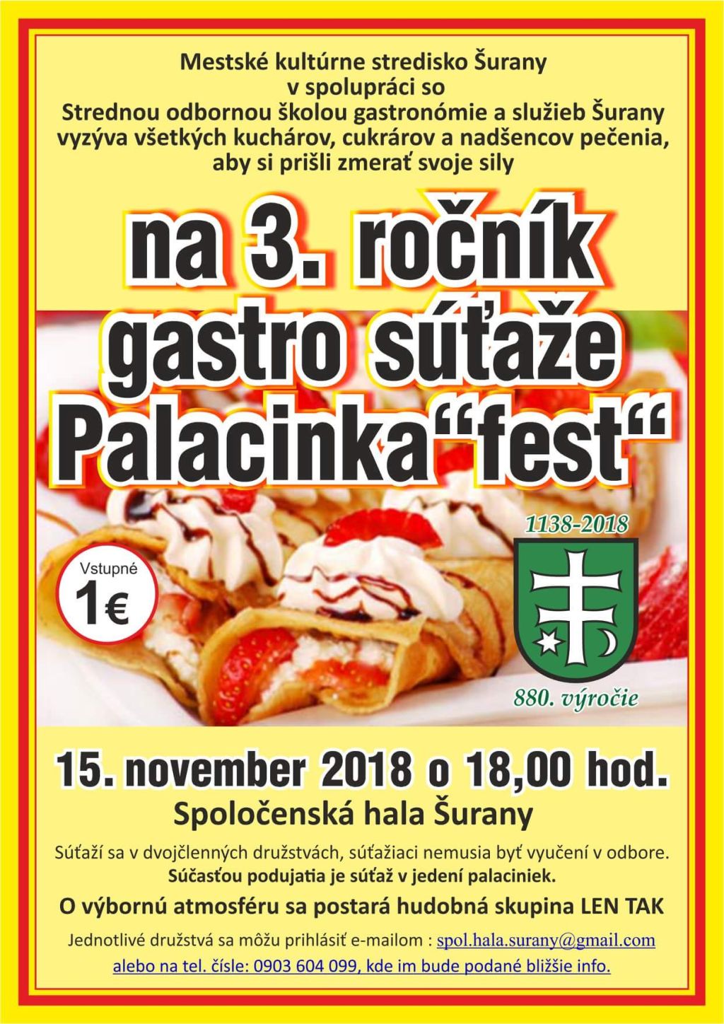 Palacinka-fest 2018 Šurany - 3. ročník gastro súťaže