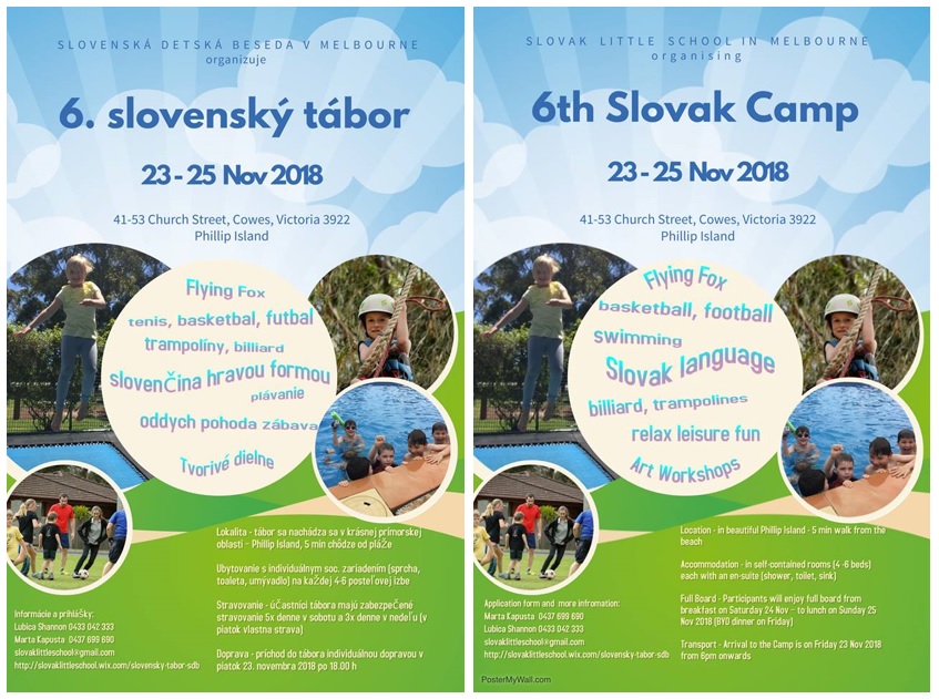 6th Slovak Camp / 6. slovenský tábor 2018 Melbourne