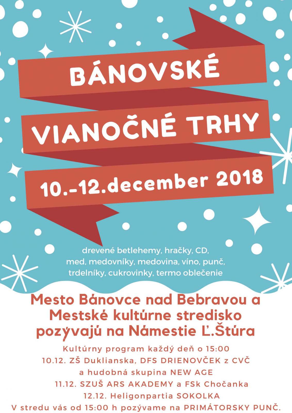 Bnovsk vianon trhy 2018 Bnovce nad Bebravou  