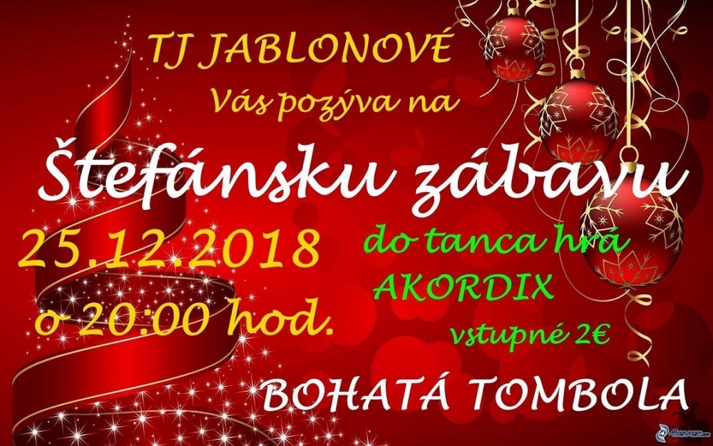 Štefanská zábava 2018 Jablonové