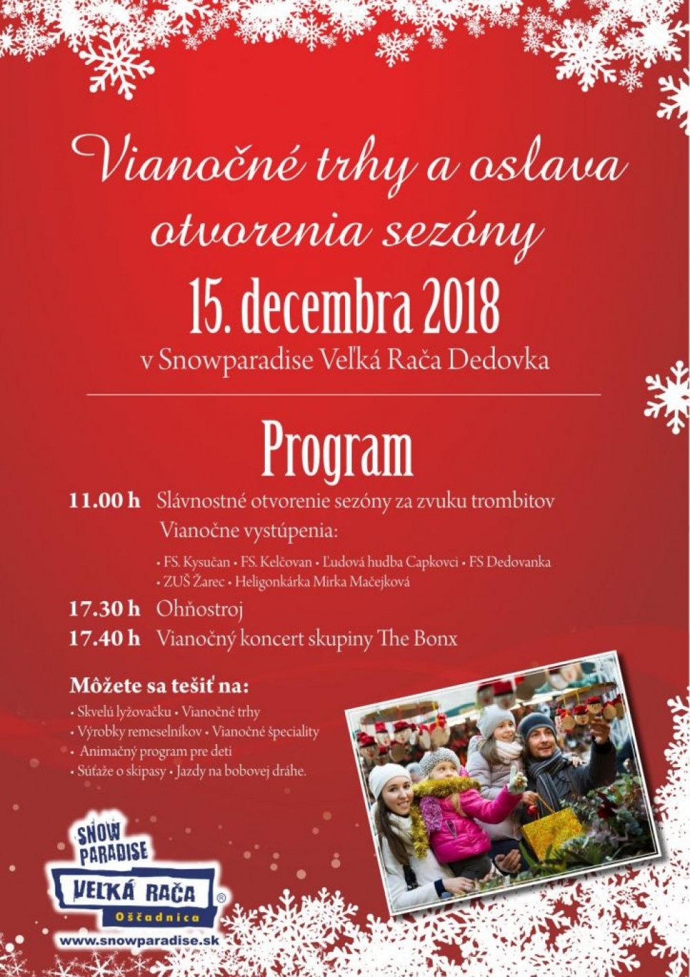 Vianočné trhy a otvorenie lyžiarskej sezony v obci Oščadnica 2018