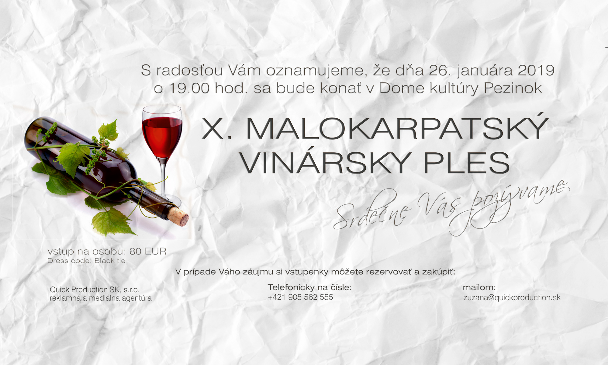 X. Malokarpatský vinársky ples 2019 Pezinok