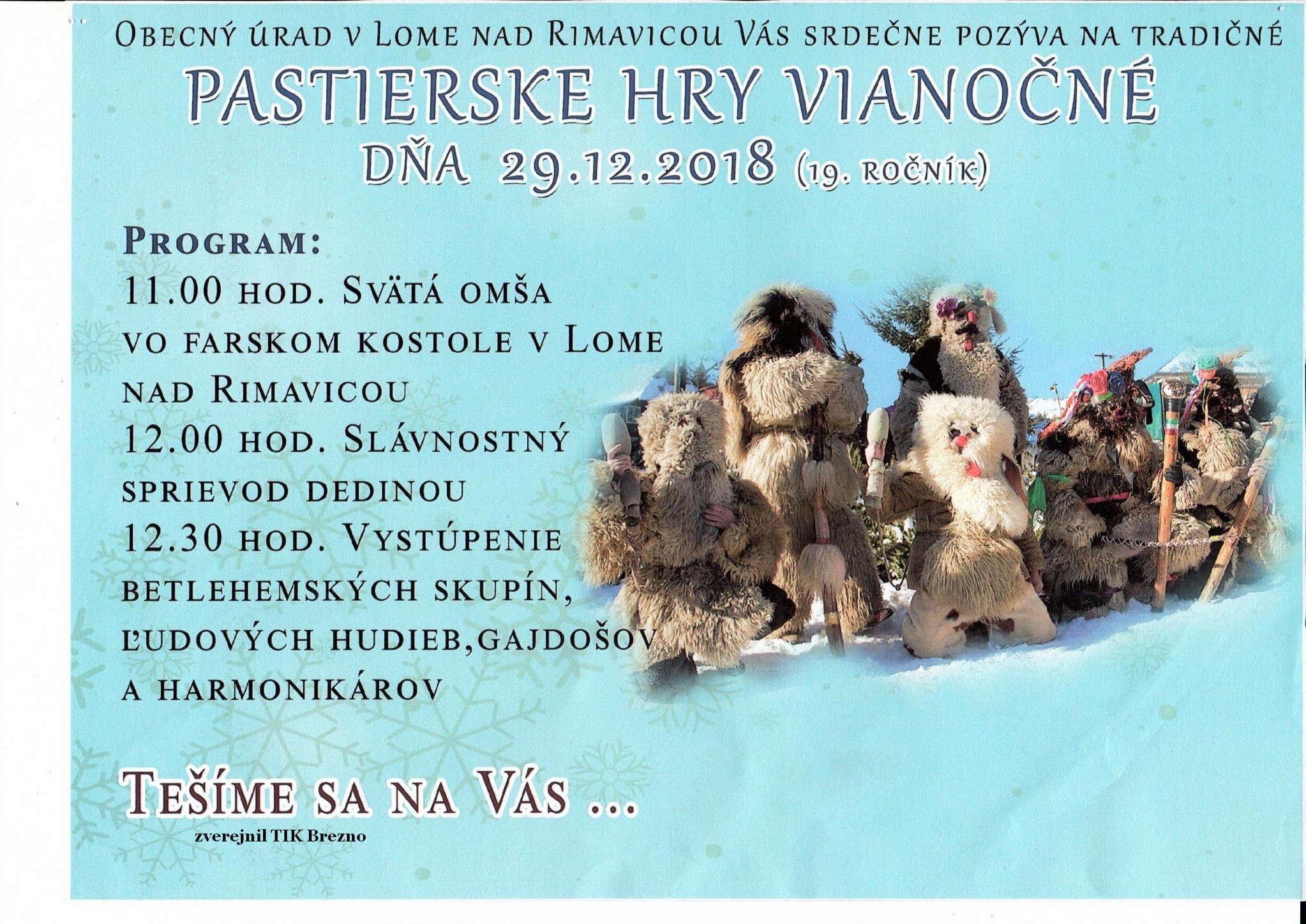 Pastierske hry vianon Lom nad Rimavicou 2018 - 19. ronk
