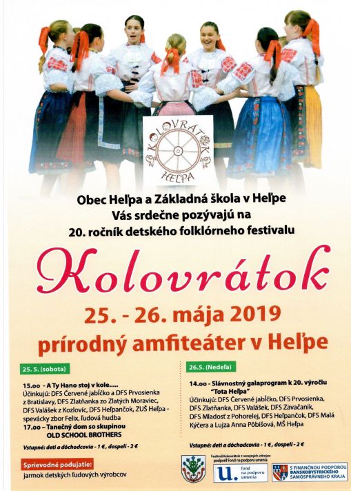 KOLOVRTOK 2019 Hepa - 10. ronk detskho folklrneho festivalu