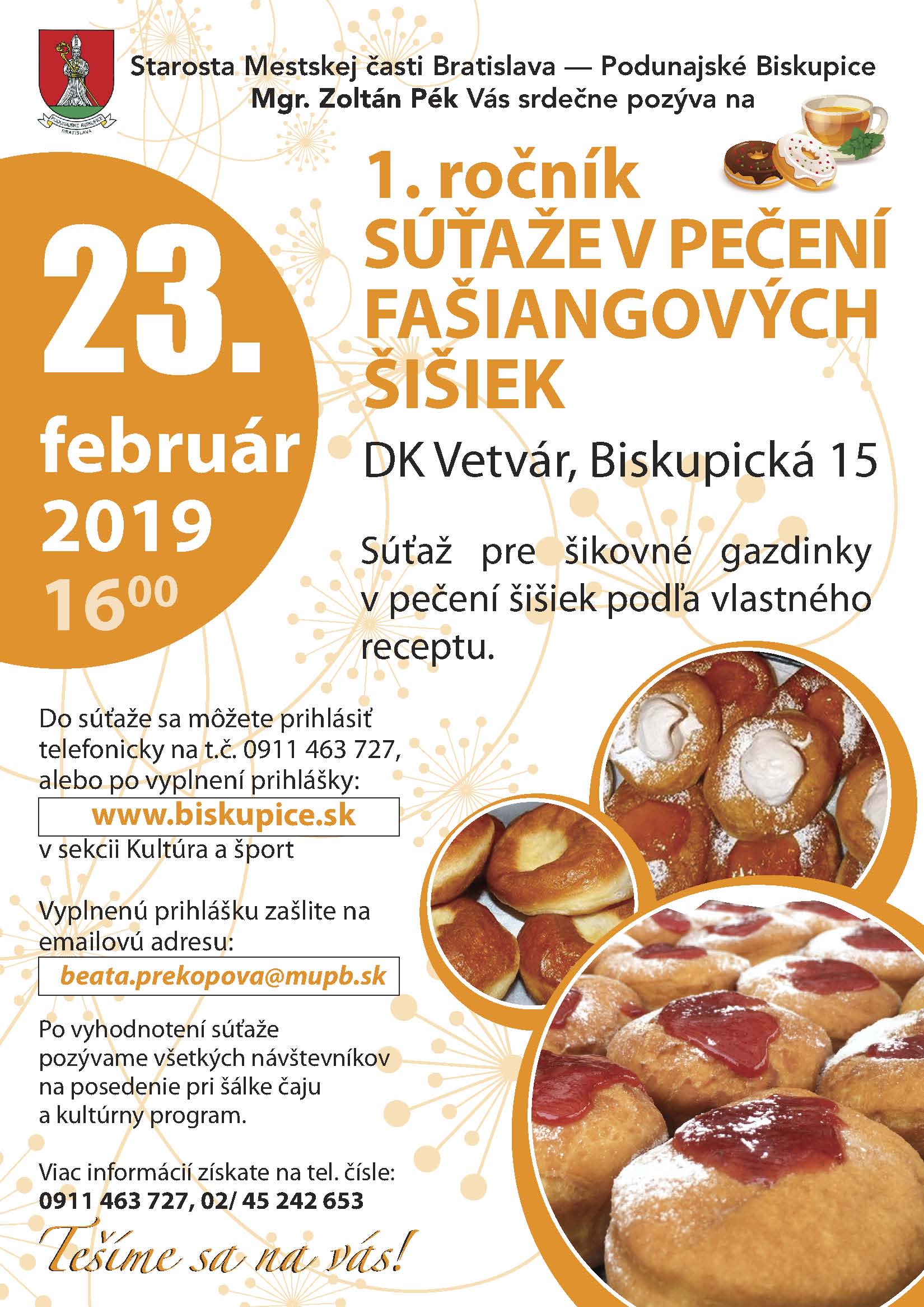 Súťaž v pečení fašiangových šišiek 2019 Podunajské Biskupice - 1. ročník