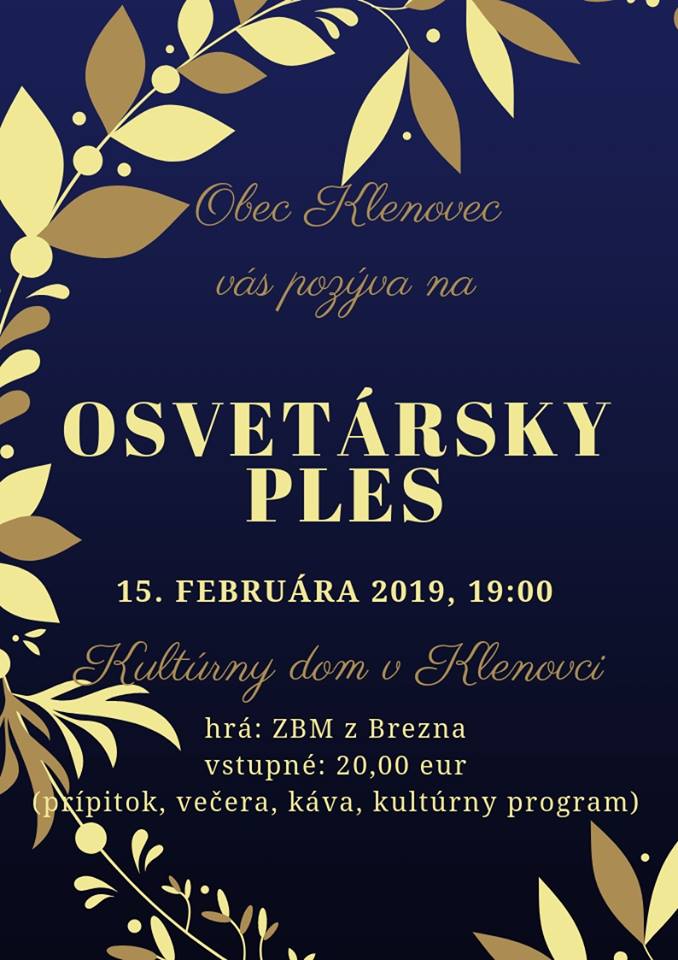 Osvetársky ples Klenovec 2019
