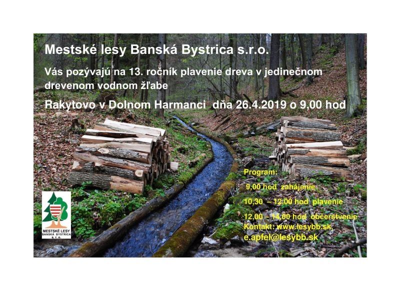 Plavenie dreva v drevenom vodnom žľabe Rakytovo 2019 - 13. ročník