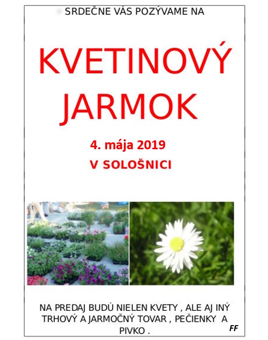 Kvetinov jarmok Solonica 2019	