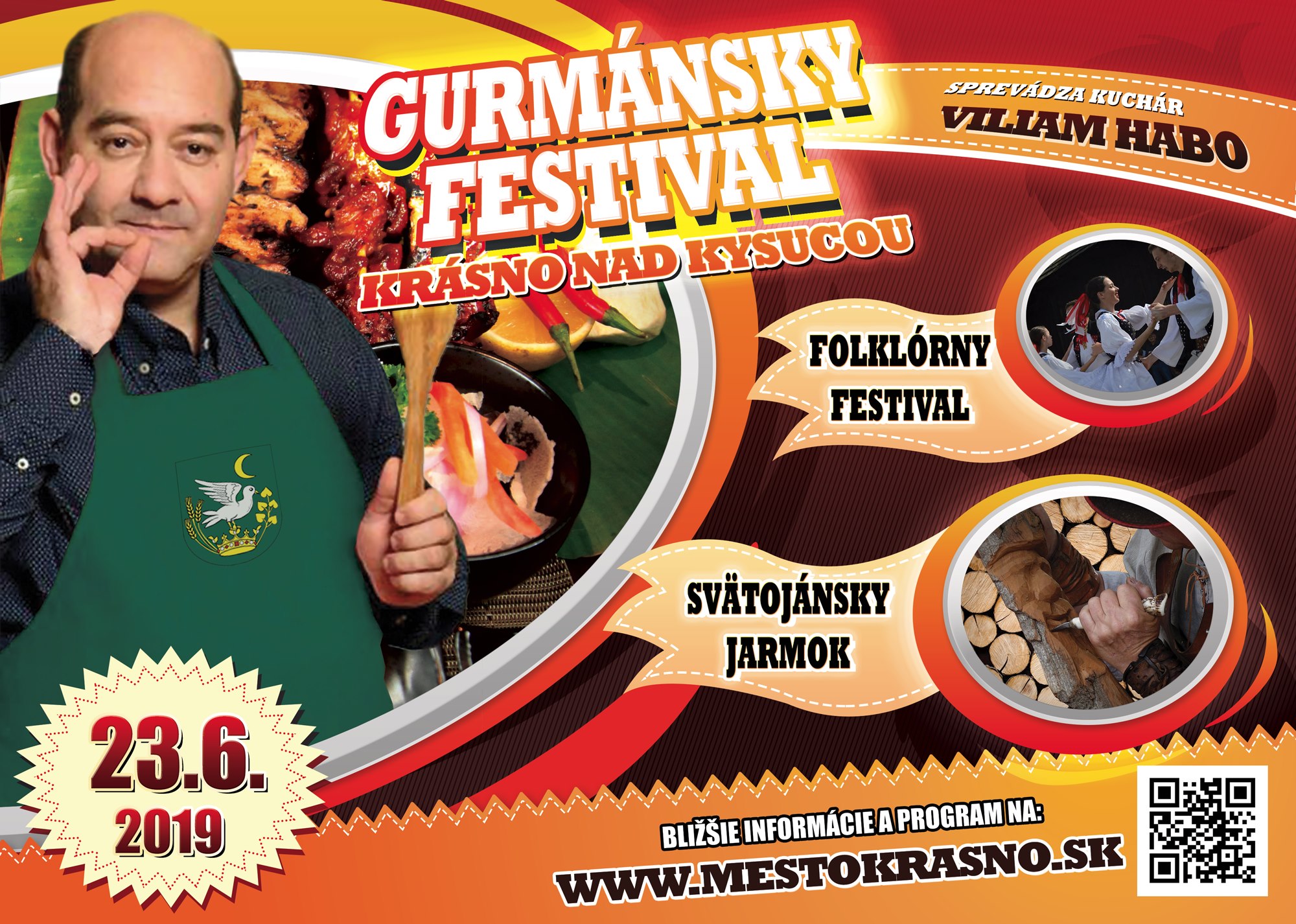Gurmánsky festival  Krásno nad Kysucou 2019 -1. ročník a 9. ročník Svätojánskeho jarmoku a  4. ročník Folklórneho festivalu