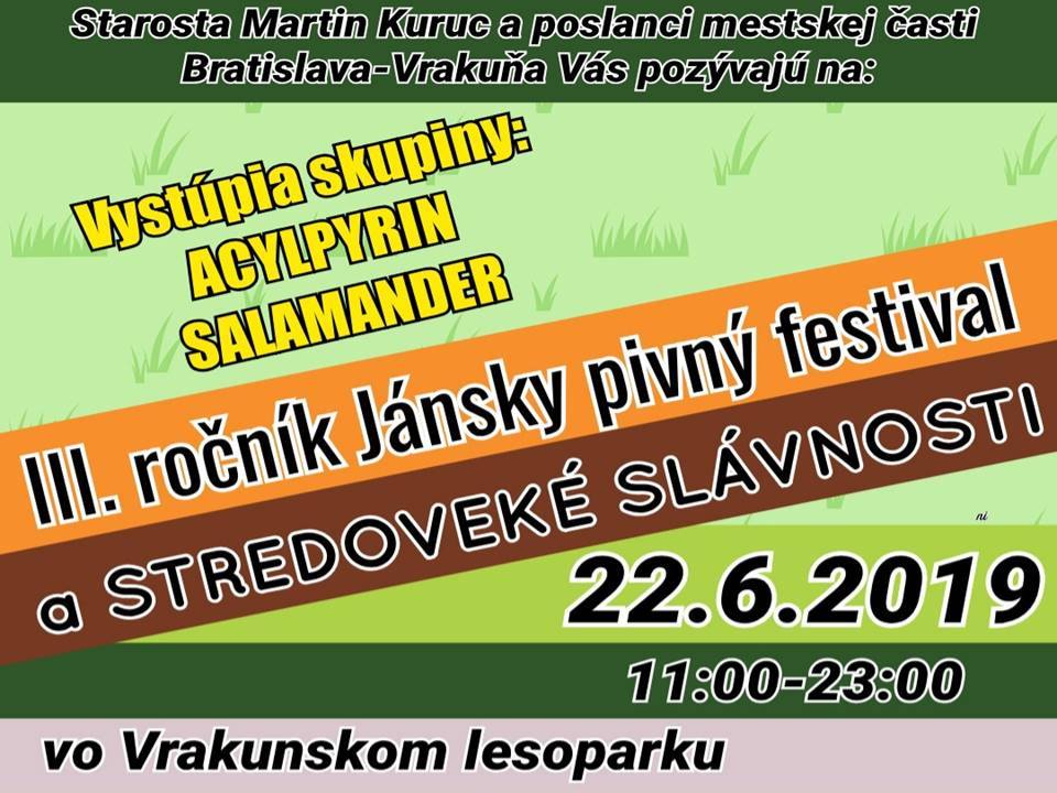 Jánsky pivný festival Vrakuňa 2019 - 3. ročník