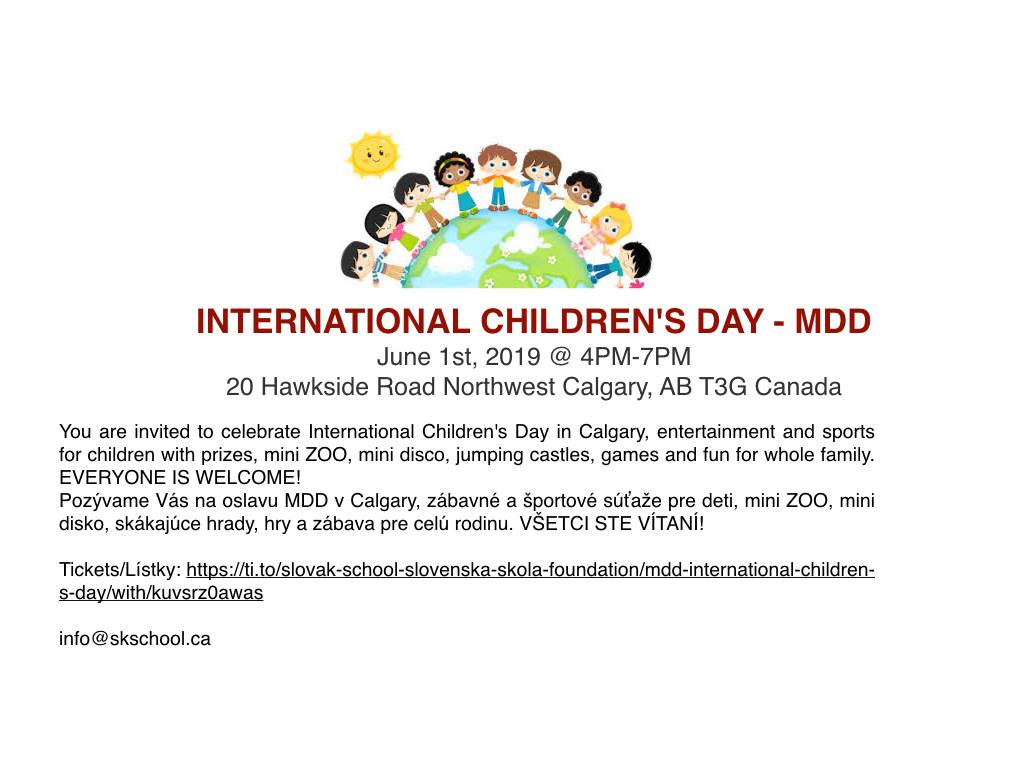 INTERNATIONAL CHILDREN'S DAY / MDD 2019 Calgary