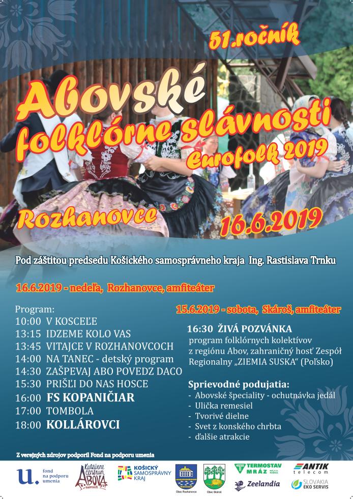 Abovsk folklrne slvnosti - Euro Folk Rozhanovce 2019 - 51.ronk