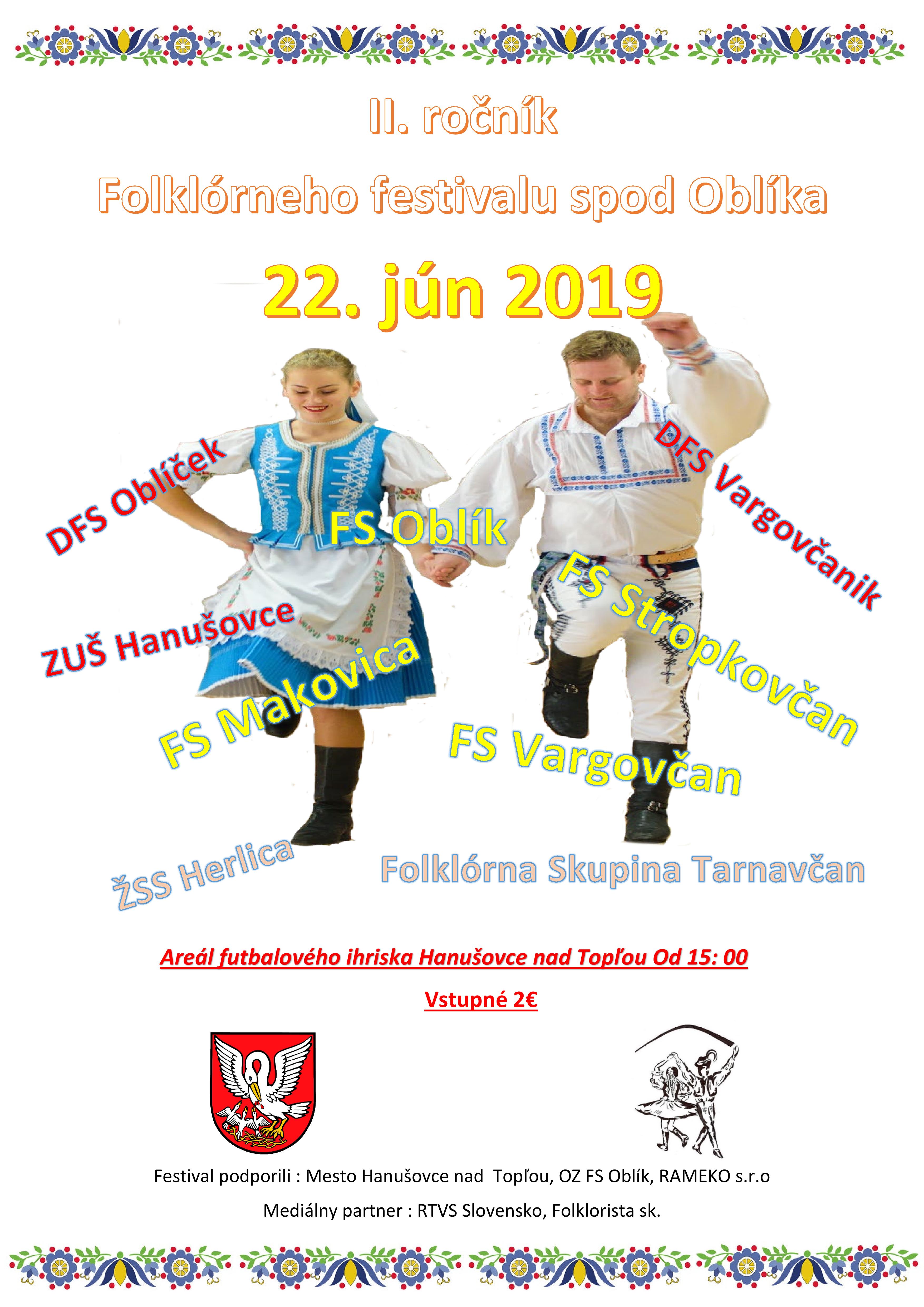 Folklrny festival Spod Oblka 2019 Hanuovce nad Topou - 2. ronk