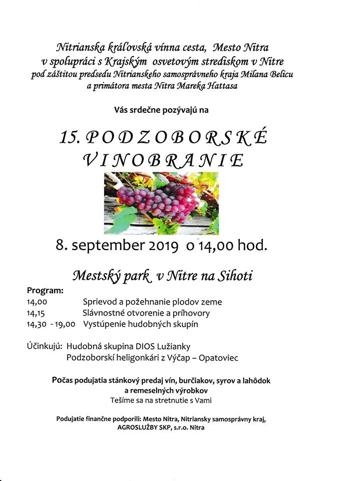 Podzoborské vinobranie Nitra 2019 - 15.ročník