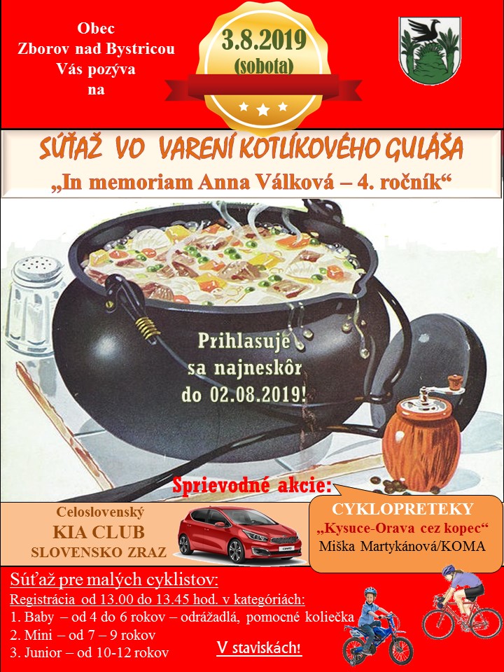 Súťaž vo varení kotlíkového guláša „In memoriam Anna Válková - 4. ročník“ 2019 