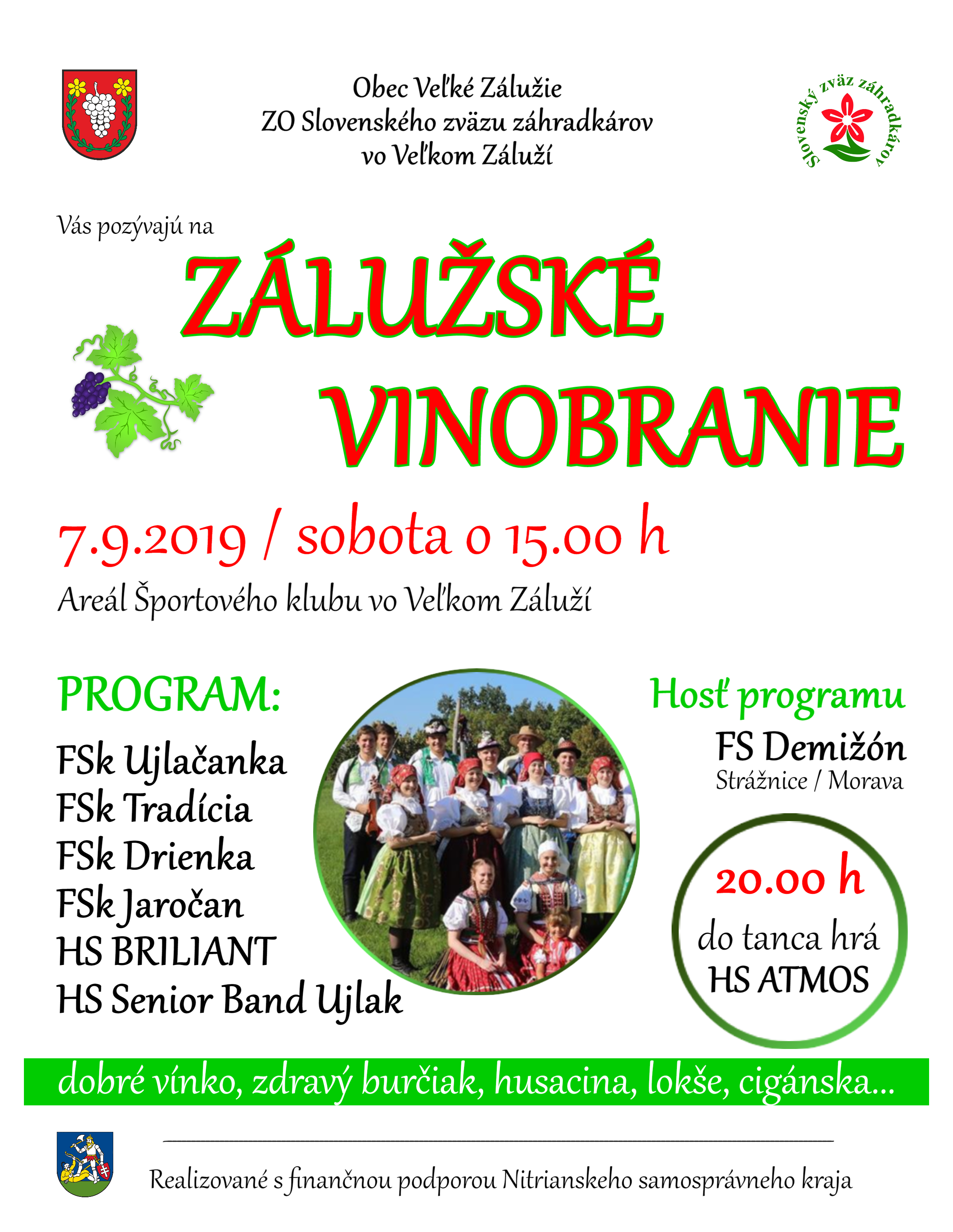 Zálužské vinobranie 2019 Veľké Zálužie